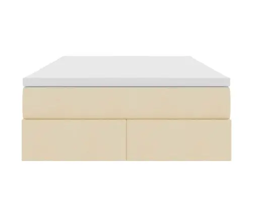 Gulta Ar Uzglabāšanas Vietu Un Matraci Krēmkrāsa 120 X 200 Cm Vidaxl
