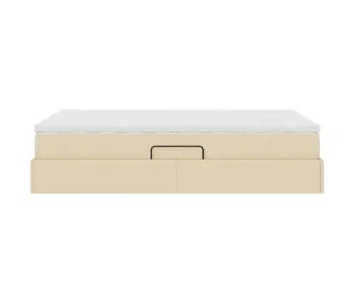 Gulta Ar Uzglabāšanas Vietu Un Matraci Krēmkrāsa 120 X 200 Cm Vidaxl