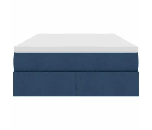 Gulta Ar Uzglabāšanas Vietu Un Matraci Zila 120 X 200 Cm Vidaxl