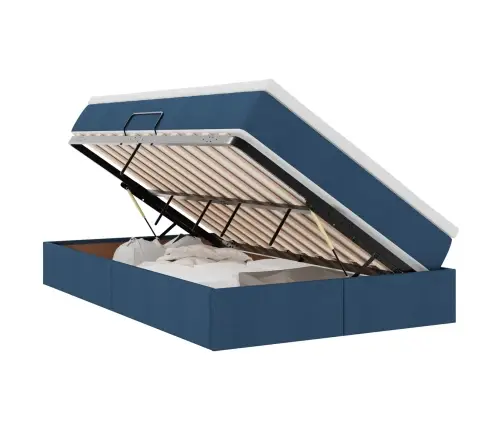 Gulta Ar Uzglabāšanas Vietu Un Matraci Zila 120 X 200 Cm Vidaxl