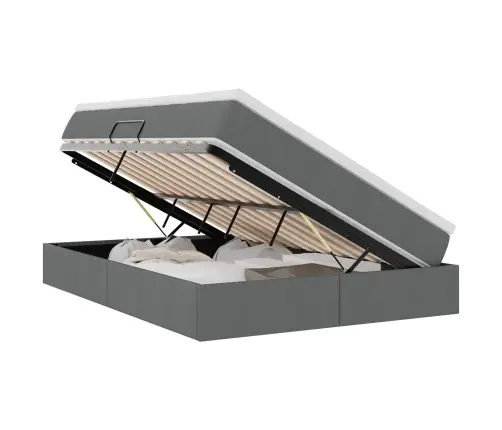 Gulta Ar Uzglabāšanas Vietu Un Matraci Ar Matraci Tumši Pelēks Vidaxl