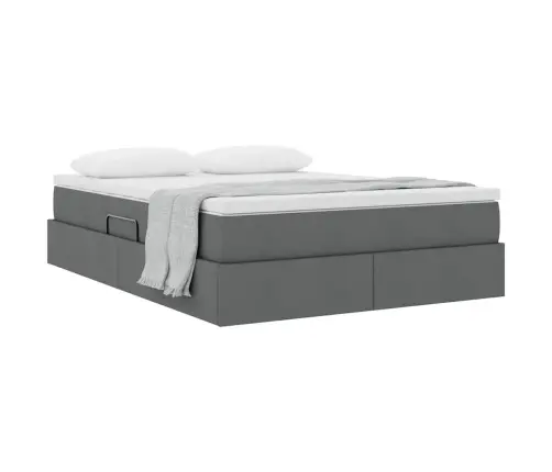 Gulta Ar Uzglabāšanas Vietu Un Matraci Ar Matraci Tumši Pelēks Vidaxl