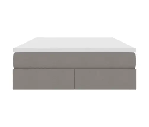Gulta Ar Uzglabāšanas Vietu Un Matraci Pelēkbrūna 140 X 190 Cm Vidaxl