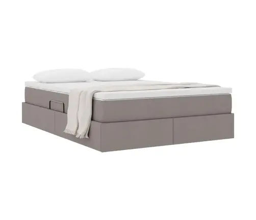 Gulta Ar Uzglabāšanas Vietu Un Matraci Pelēkbrūna 140 X 190 Cm Vidaxl