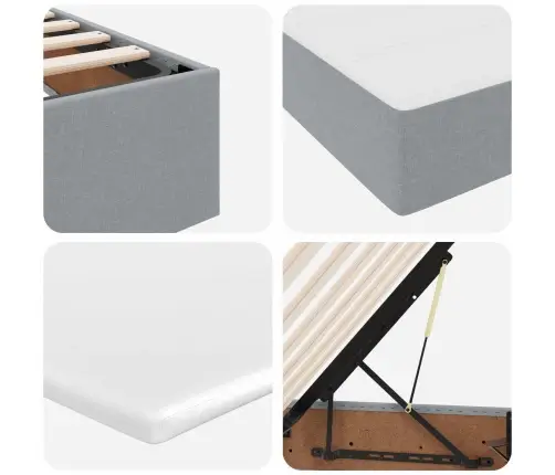 Gulta Ar Uzglabāšanas Vietu Un Matraci Ar Matraci Gaiši Pelēks Vidaxl