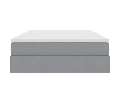 Gulta Ar Uzglabāšanas Vietu Un Matraci Ar Matraci Gaiši Pelēks Vidaxl