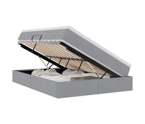 Gulta Ar Uzglabāšanas Vietu Un Matraci Ar Matraci Gaiši Pelēks Vidaxl