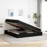 Gulta Ar Uzglabāšanas Vietu Un Matraci Melna 160 X 200 Cm Vidaxl