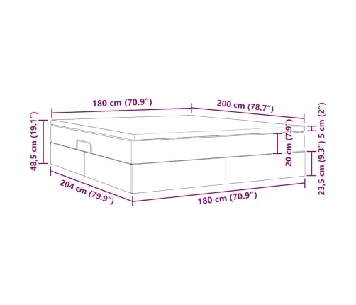 Gulta Ar Uzglabāšanas Vietu Un Matraci Krēmkrāsa 180 X 200 Cm Vidaxl