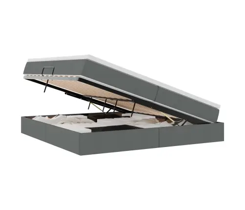 Gulta Ar Uzglabāšanas Vietu Un Matraci Ar Matraci Tumši Pelēks Vidaxl