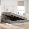 Gulta Ar Uzglabāšanas Vietu Un Matraci Pelēkbrūna 200 X 200 Cm Vidaxl