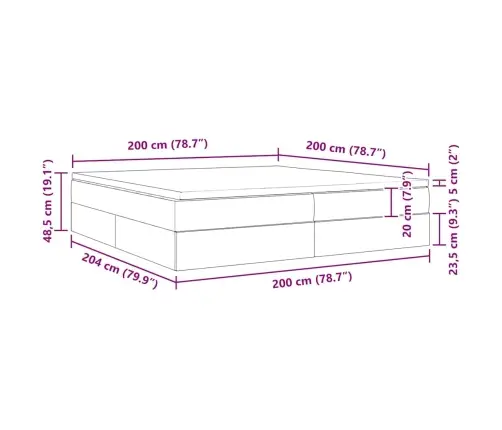 Gulta Ar Uzglabāšanas Vietu Un Matraci Pelēkbrūna 200 X 200 Cm Vidaxl
