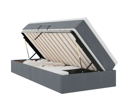 Lova Su Daiktų Laikymo Vieta Ir Čiužiniu Tamsiai Pilka