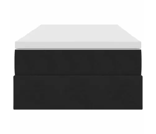 Gulta Ar Uzglabāšanas Vietu Un Matraci Melna 90 X 190 Cm Samts Vidaxl