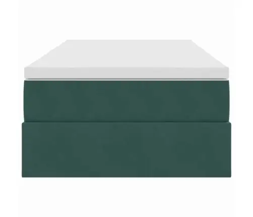 Gulta Ar Uzglabāšanas Vietu Un Matraci Tumši Zaļš 90 X 190 Cm Vidaxl