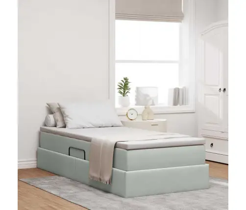 Gulta Ar Uzglabāšanas Vietu Un Matraci Ar Matraci Gaiši Pelēks Vidaxl