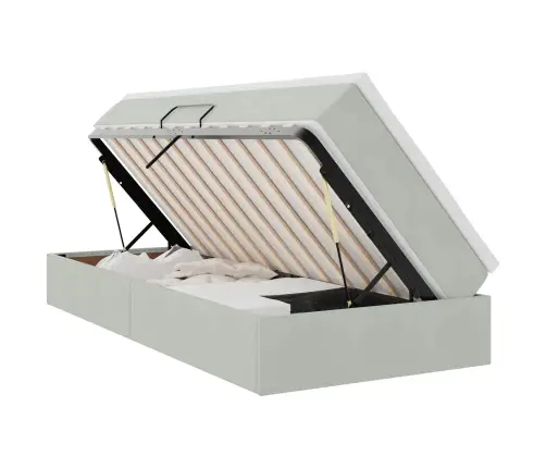 Gulta Ar Uzglabāšanas Vietu Un Matraci Ar Matraci Gaiši Pelēks Vidaxl