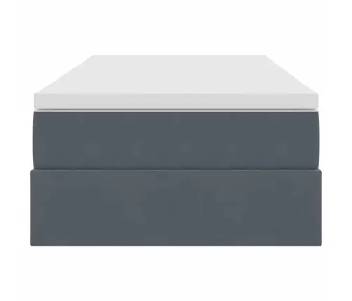 Voodi Hoiukohaga Ja Madratsiga Tumehall 100 X 200 Cm Samet