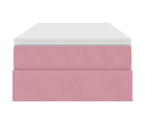 Gulta Ar Uzglabāšanas Vietu Un Matraci Rozā 100 X 200 Cm Samts Vidaxl