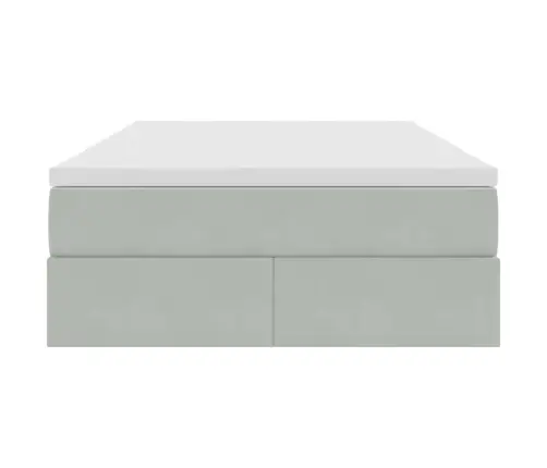 Gulta Ar Uzglabāšanas Vietu Un Matraci Ar Matraci Gaiši Pelēks Vidaxl