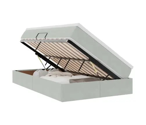 Gulta Ar Uzglabāšanas Vietu Un Matraci Ar Matraci Gaiši Pelēks Vidaxl