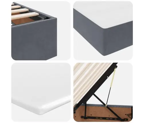 Gulta Ar Uzglabāšanas Vietu Un Matraci Ar Matraci Tumši Pelēks Vidaxl