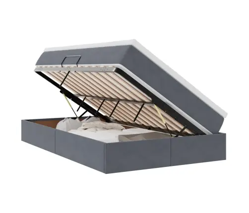 Gulta Ar Uzglabāšanas Vietu Un Matraci Ar Matraci Tumši Pelēks Vidaxl