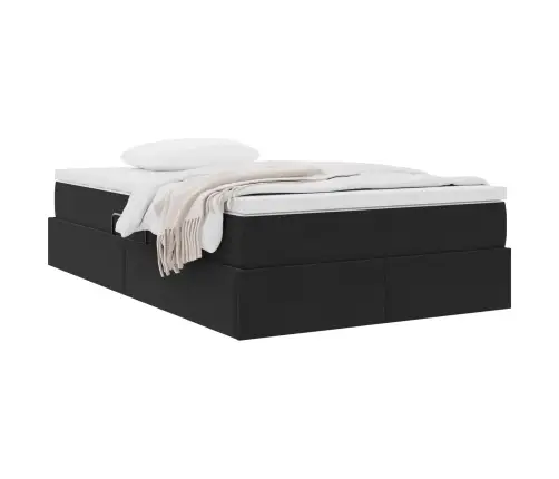 Gulta Ar Uzglabāšanas Vietu Un Matraci Melna 120 X 190 Cm Samts Vidaxl