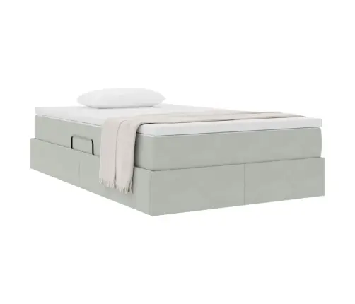 Gulta Ar Uzglabāšanas Vietu Un Matraci Ar Matraci Gaiši Pelēks Vidaxl