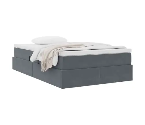 Gulta Ar Uzglabāšanas Vietu Un Matraci Ar Matraci Tumši Pelēks Vidaxl