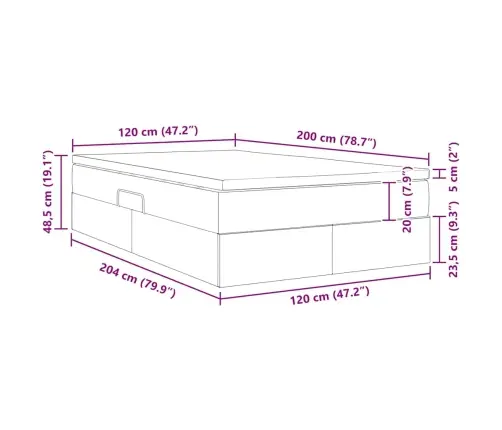Gulta Ar Uzglabāšanas Vietu Un Matraci Melna 120 X 200 Cm Samts Vidaxl