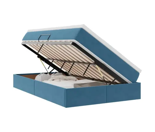 Lova Su Daiktų Laikymo Vieta Ir Čiužiniu Tamsiai Mėlyna