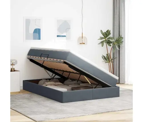 Gulta Ar Uzglabāšanas Vietu Un Matraci Ar Matraci Tumši Pelēks Vidaxl