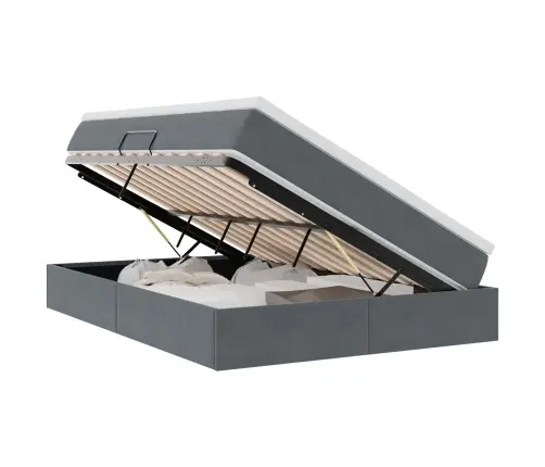 Gulta Ar Uzglabāšanas Vietu Un Matraci Ar Matraci Tumši Pelēks Vidaxl