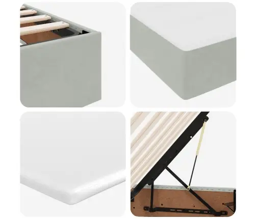 Gulta Ar Uzglabāšanas Vietu Un Matraci Ar Matraci Gaiši Pelēks Vidaxl