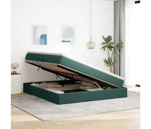 Lova Su Daiktų Laikymo Vieta Ir Čiužiniu Tamsiai Žalia