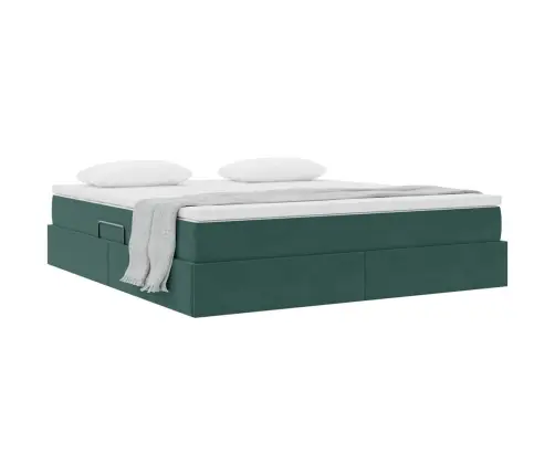 Lova Su Daiktų Laikymo Vieta Ir Čiužiniu Tamsiai Žalia