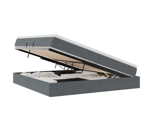 Gulta Ar Uzglabāšanas Vietu Un Matraci Ar Matraci Tumši Pelēks Vidaxl