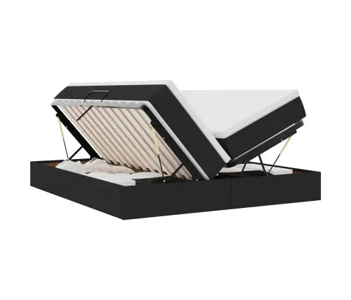 Gulta Ar Uzglabāšanas Vietu Un Matraci Melna 180 X 200 Cm Vidaxl