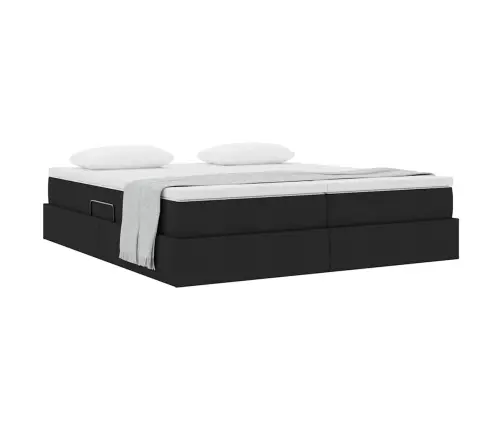 Gulta Ar Uzglabāšanas Vietu Un Matraci Melna 180 X 200 Cm Vidaxl