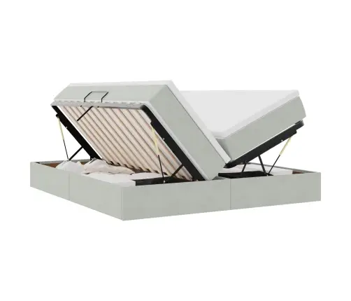 Gulta Ar Uzglabāšanas Vietu Un Matraci 200 X 200 Cm Samts Vidaxl