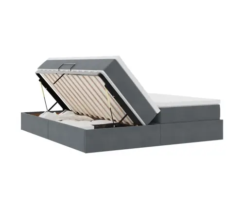 Gulta Ar Uzglabāšanas Vietu Un Matraci 200 X 200 Cm Samts Vidaxl