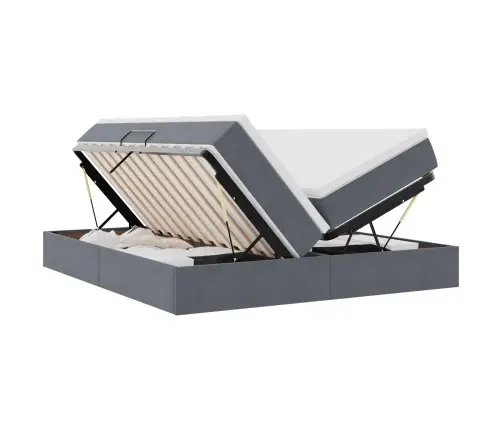 Gulta Ar Uzglabāšanas Vietu Un Matraci 200 X 200 Cm Samts Vidaxl