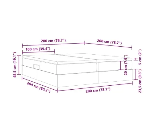 Voodi Hoiukohaga Ja Madratsiga Tumesinine 200 X 200 Cm Samet