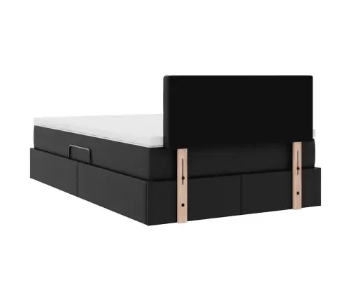 Glabāšanas Gulta Ar Matraci Melna 120 X 190 Cm Mākslīgā Āda Vidaxl