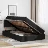 Glabāšanas Gulta Ar Matraci Melna 120 X 200 Cm Mākslīgā Āda Vidaxl