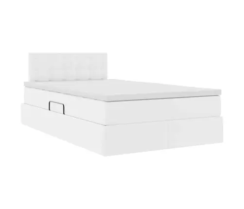 Glabāšanas Gulta Tīra Balta 120 X 200 Cm Mākslīgā Āda Vidaxl