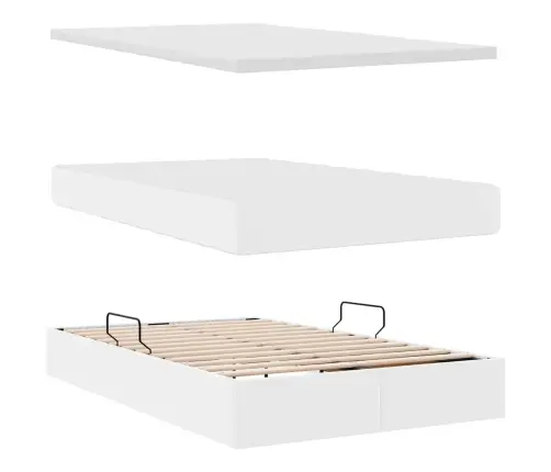 Glabāšanas Gulta Tīra Balta 120 X 200 Cm Mākslīgā Āda Vidaxl