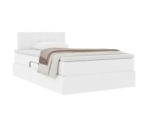 Glabāšanas Gulta Tīra Balta 120 X 200 Cm Mākslīgā Āda Vidaxl