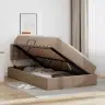 Glabāšanas Gulta Ar Matraci Kafija 120 X 200 Cm Mākslīgā Āda Vidaxl